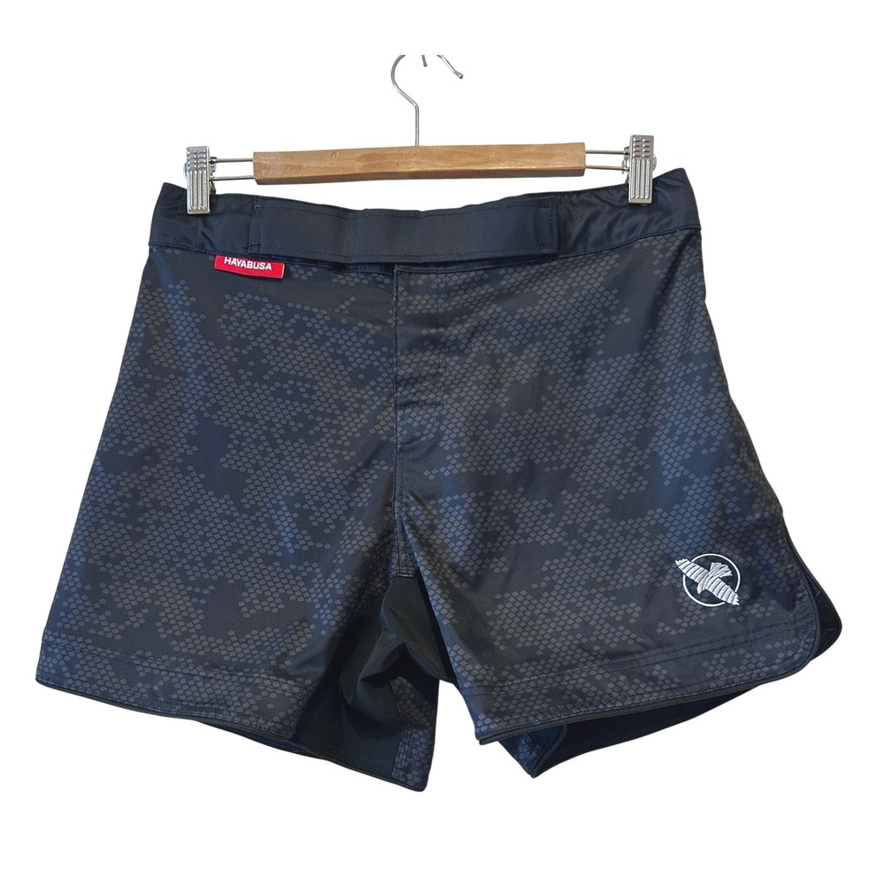 Hayabusa Fight Shorts Sz M Black Snakeskin 6" Inseam MMA Grappling Training